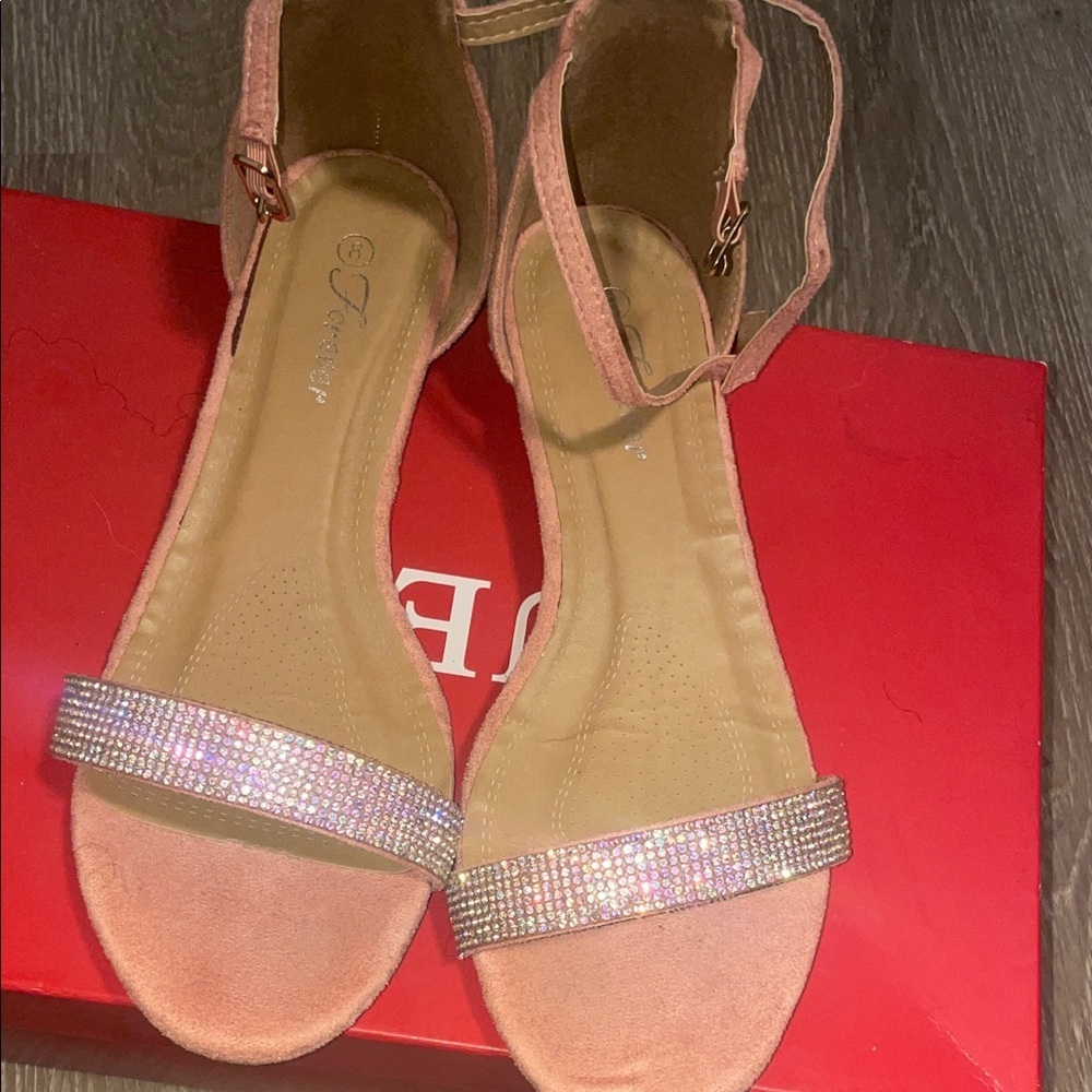Chic Pink Sandals with Rhinestone Detail